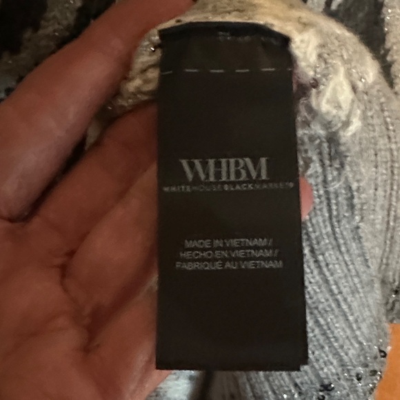 WHITE HOUSE BLACK MARKET❤️GRAY BELTED SEQUIN CARDIGAN SWEATER-Size XL~ NWT - Picture 6 of 8